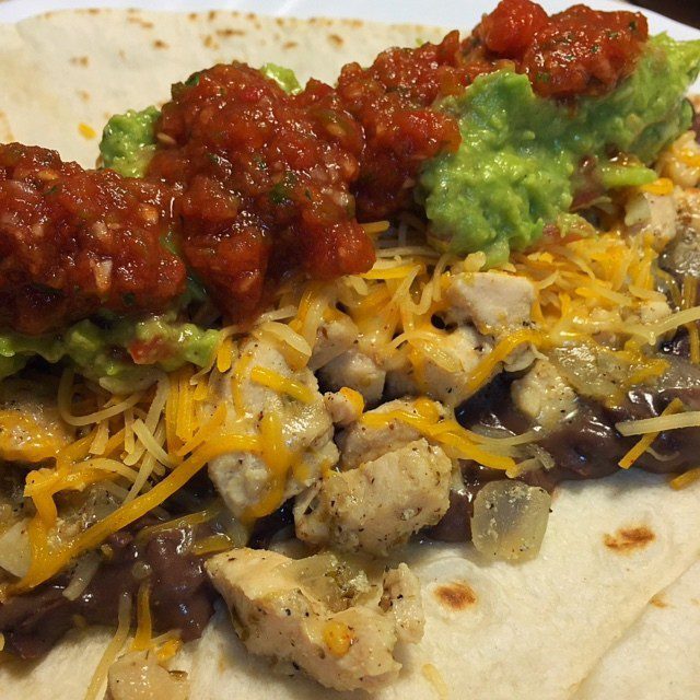 Black Bean Lime Chicken Burritos with Guacamole