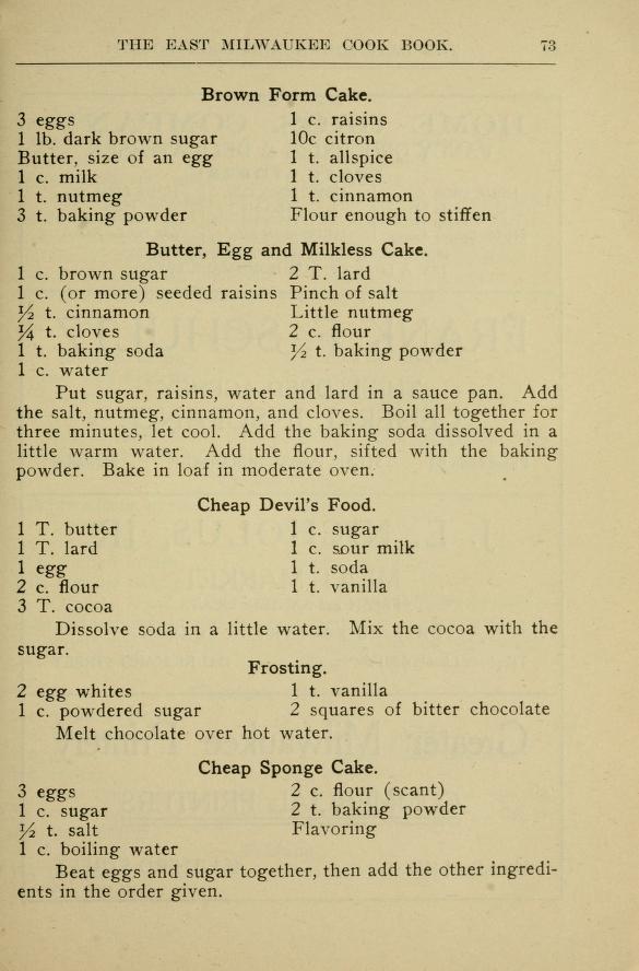 Depression Cake Recipe from 1917