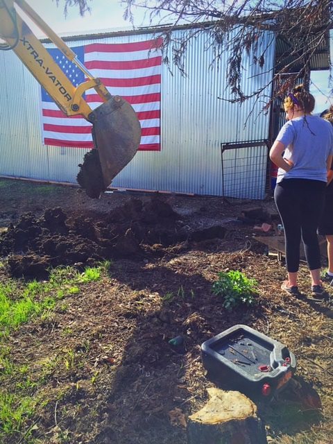 Backhoe Redwood Flag