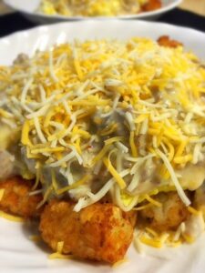 Tater Tot Breakfast Bowl with Sausage Gravy