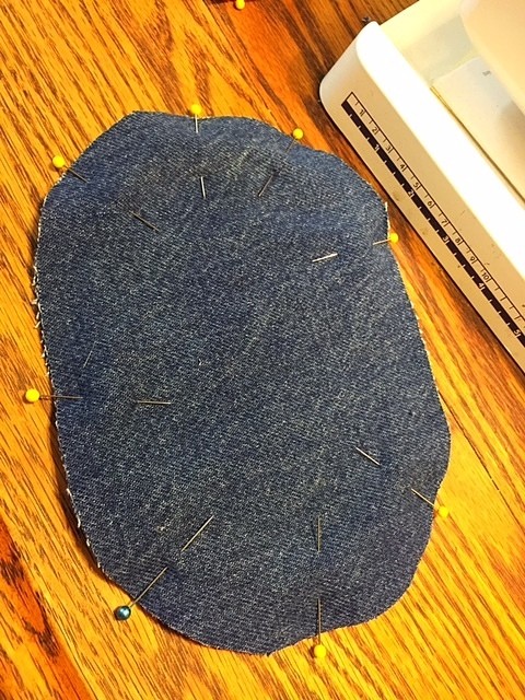 Jeans Recycling Ideas Oval Potholder