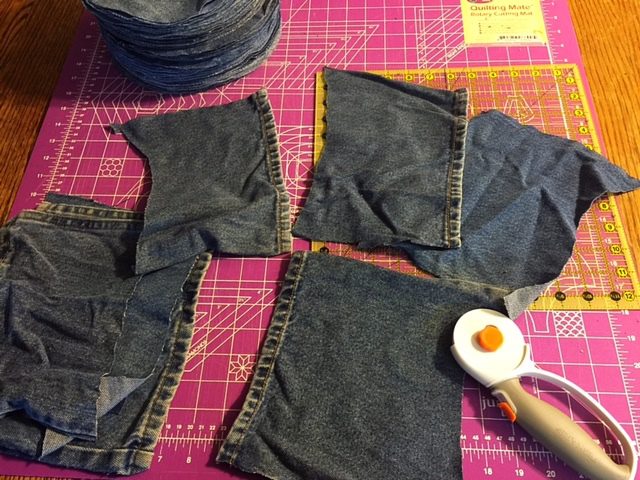 Denim Scraps for Potholder