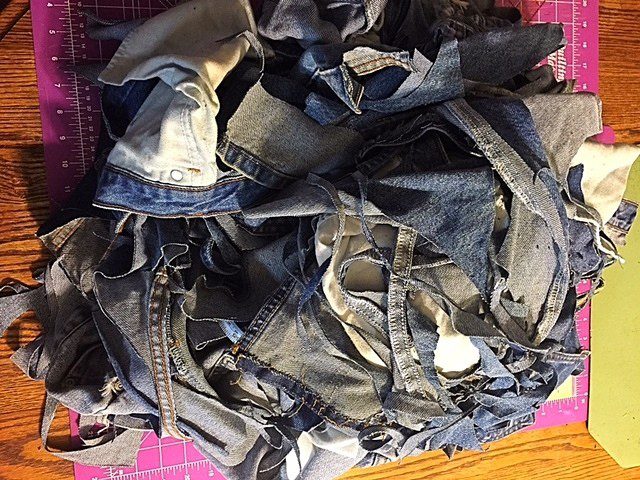 Denim Scraps From Denim Rag Quilt