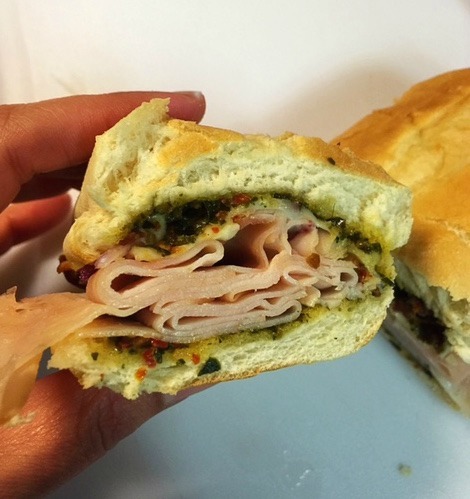 Hot Turkey Sandwiches with Pesto