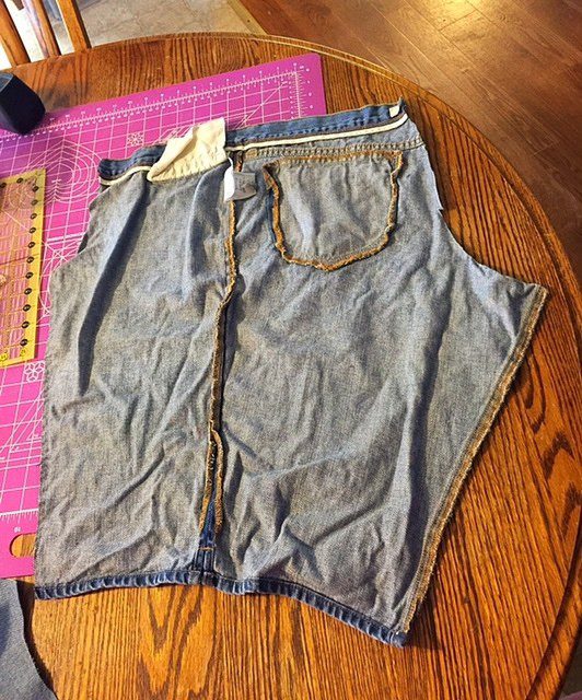 Old Jeans Cut Up Upcycled