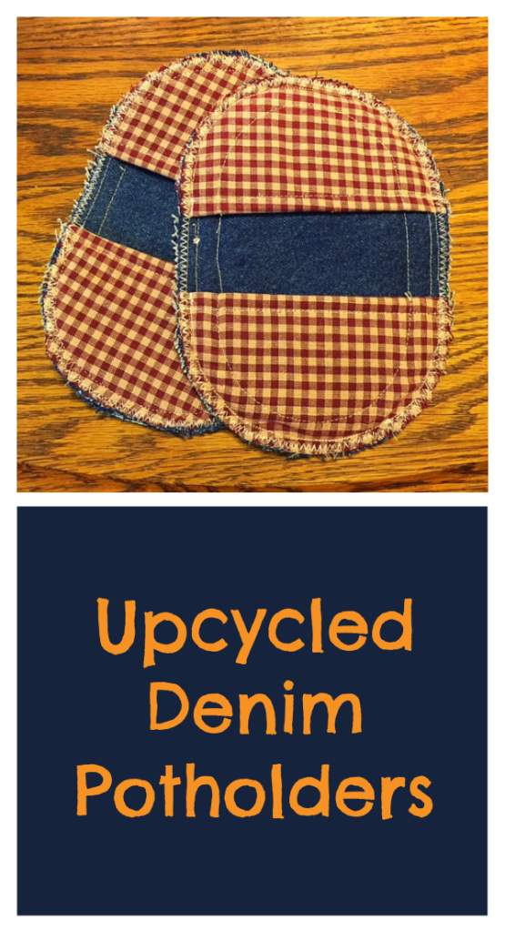 Easy Denim Potholders Pattern Made From Old Jeans