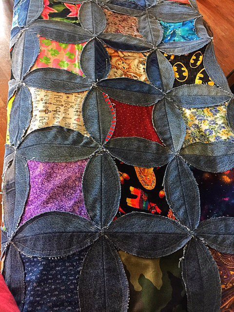 How to Make a Quilt-As-You-Go Denim Quilt (also uses quilting scraps!)