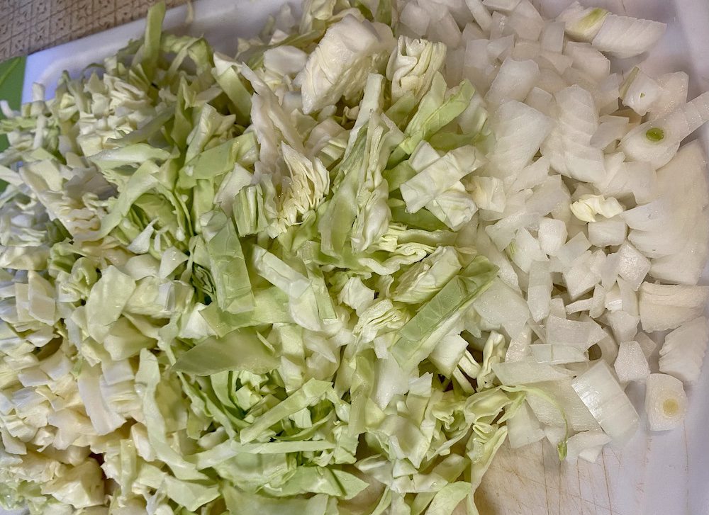 Chopped Cabbage and Onion
