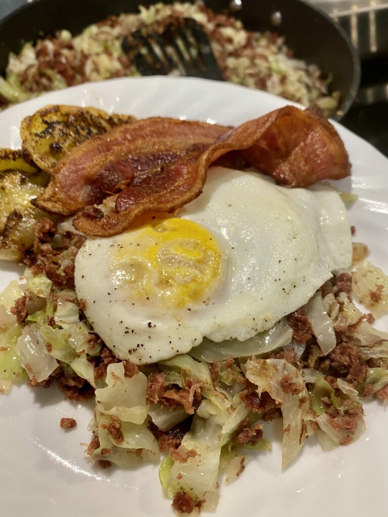 Keto Corn Beef Hash Recipe with Egg