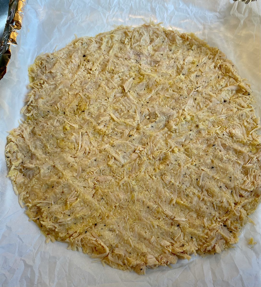 Canned Chicken Pizza Crust Before Baking