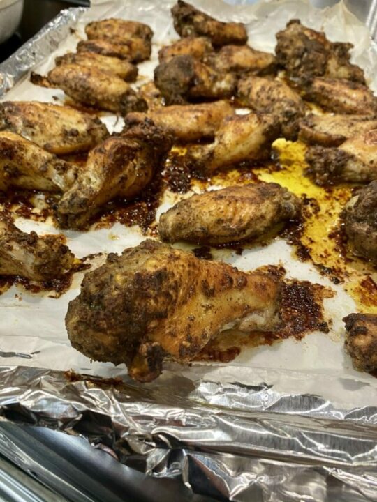 Cropped Spicy Crispy Oven Chicken Wings Scaled