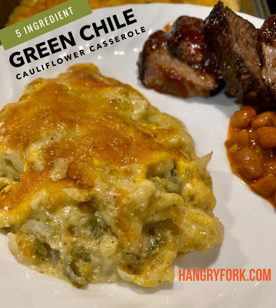 Keto Green Chile Cauliflower Casserole with Cheese