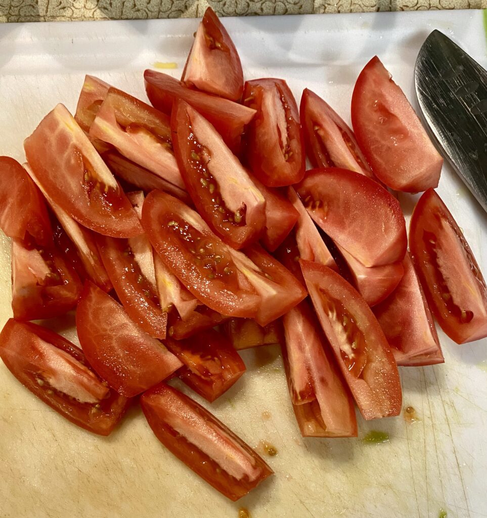 Sliced Tomaotes for Steak Fajitas Recipe