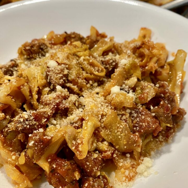 Keto Spaghetti Meat Sauce with Linguica