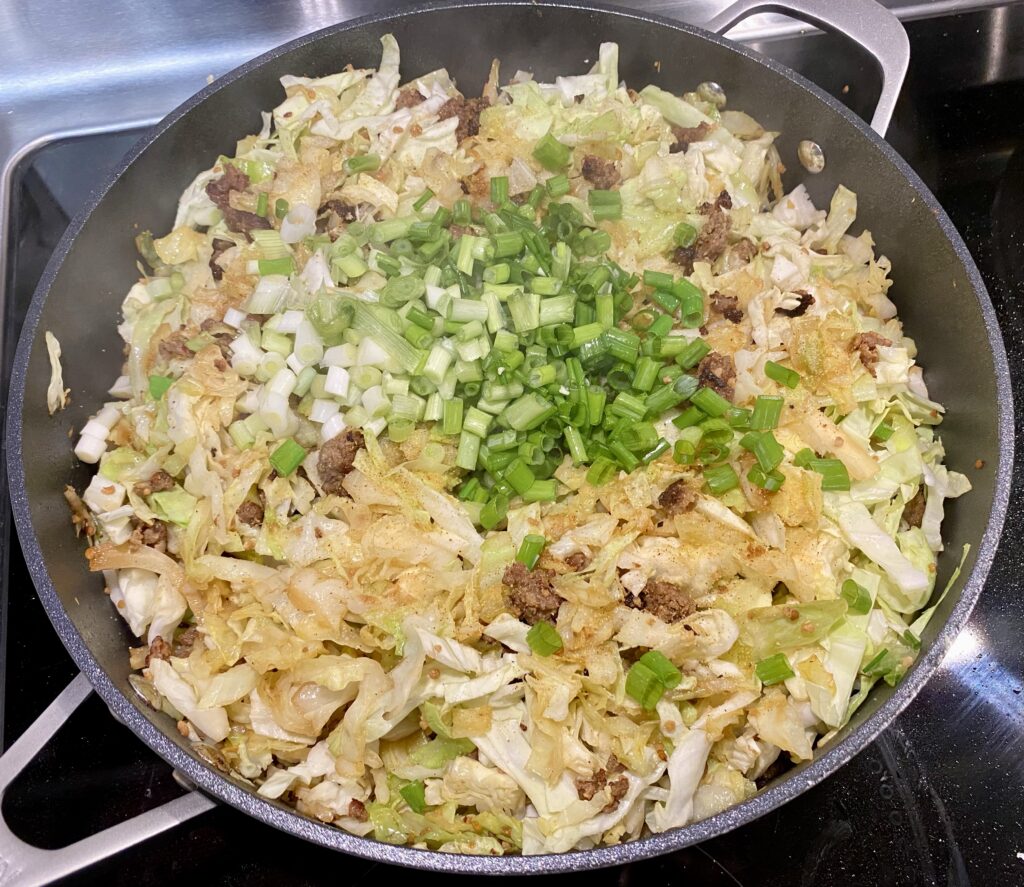 Add Green Onions to Egg Roll Skillet