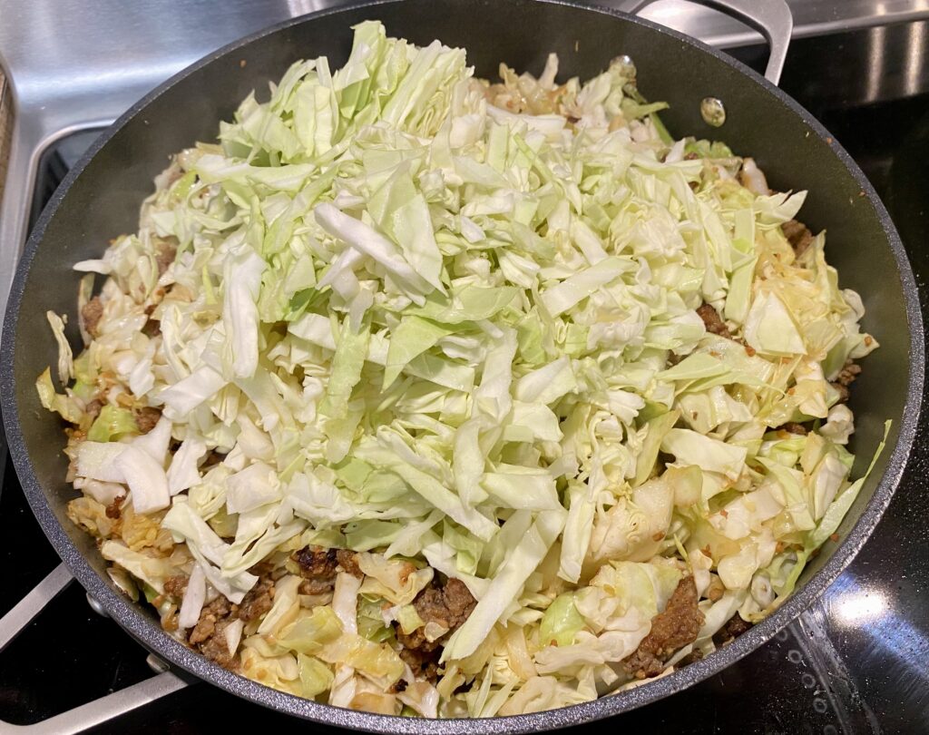 Add other half of cabbage to Egg Roll in a Bowl