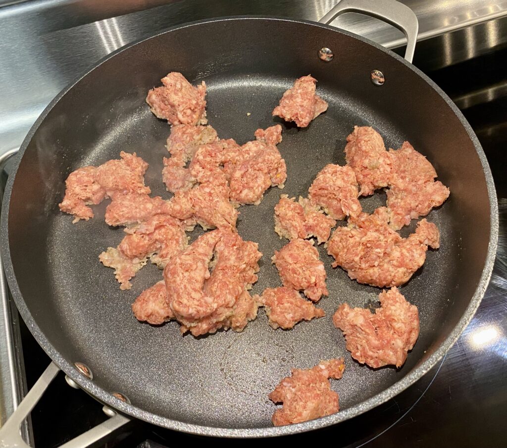 Brown Sausage in Large Skillet