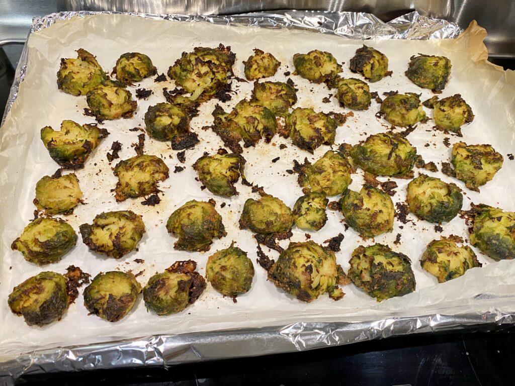 Keto Oven Roasted Smashed Brussel Sprouts