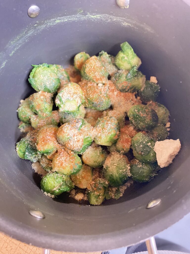 keto smashed crispy brussel sprouts with parmesan cheese