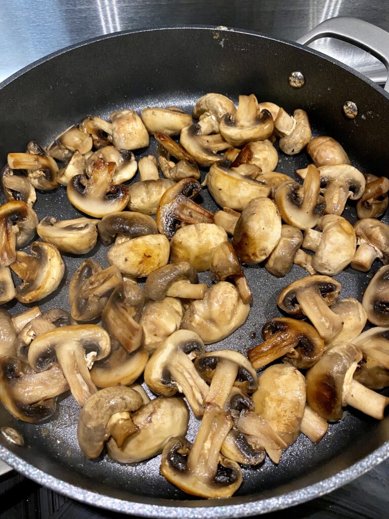 Browned sliced mushrooms