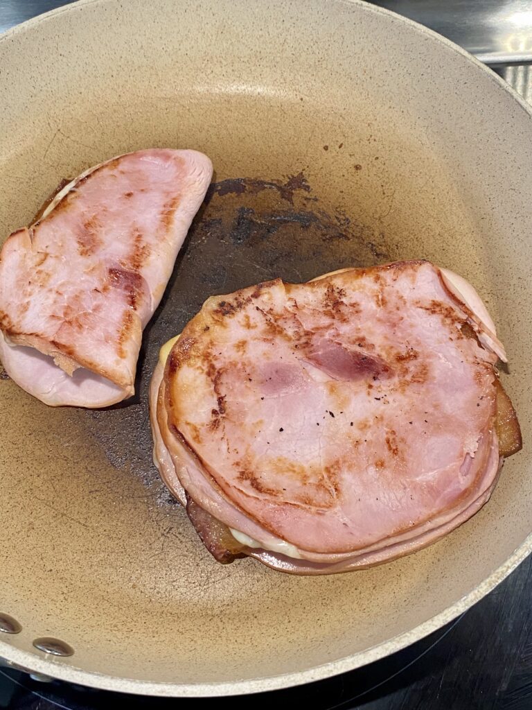 Flip Keto Grilled Cheese with Ham and Bacon